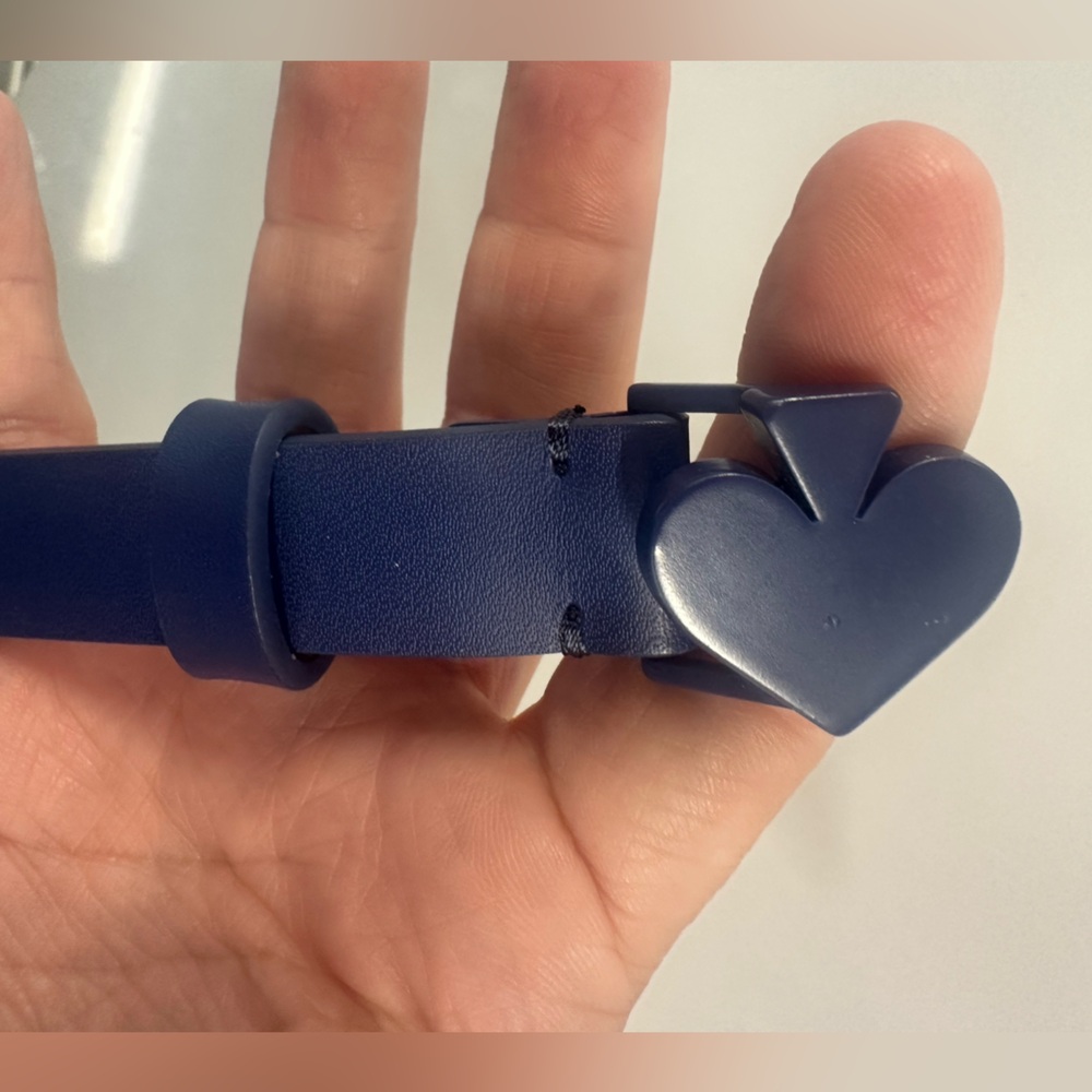 Kate Spade Navy Blue Thin Leather Belt XL - Picture 2 of 6